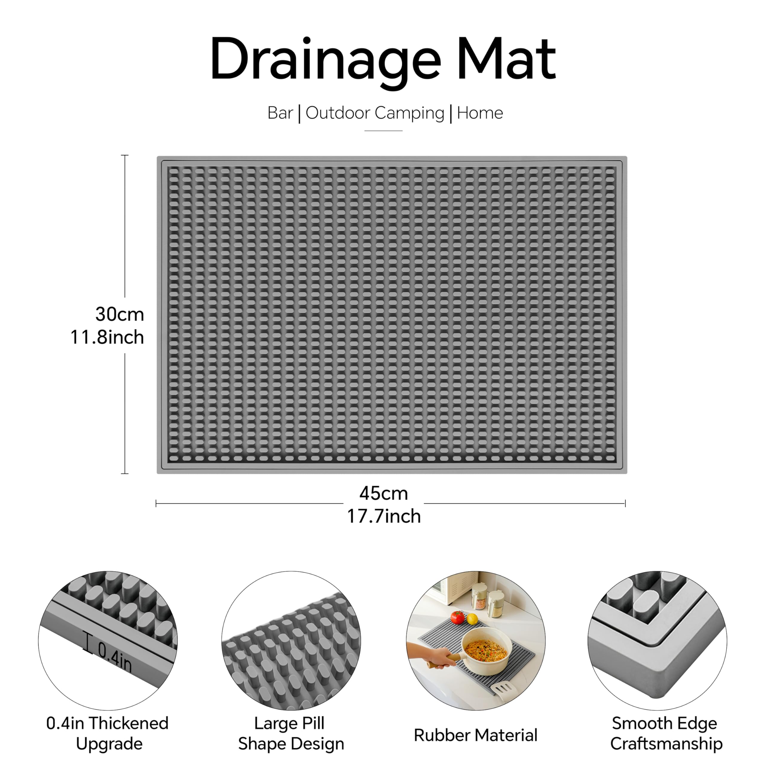 ZJWZLG bar mat anti-slip bottom keeps cups steady during prep and service.
