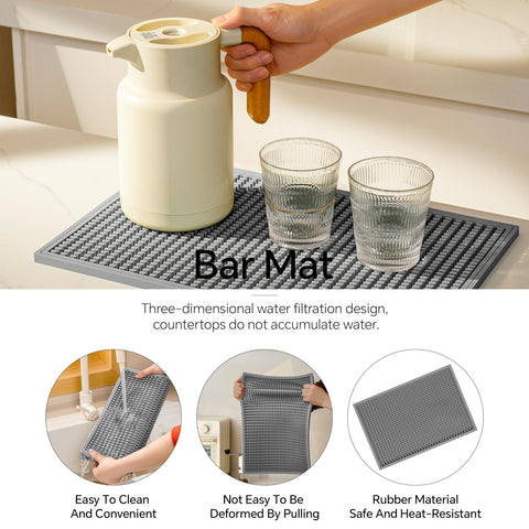 ZJWZLG bar mat doubles as a damp kitchen area protector and drying surface.