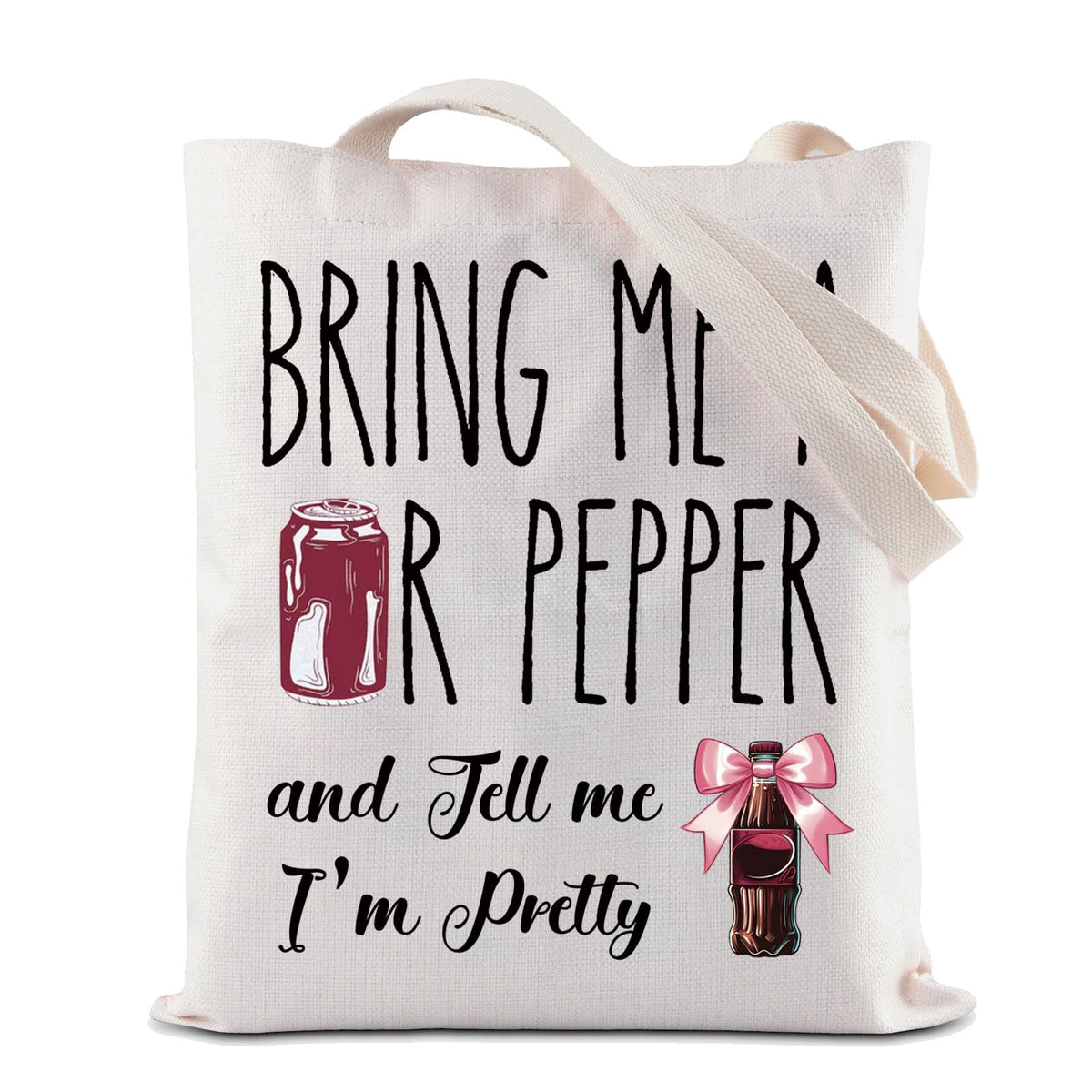 ZJXHPO Soda Tote Bag front view with bold print for everyday errands