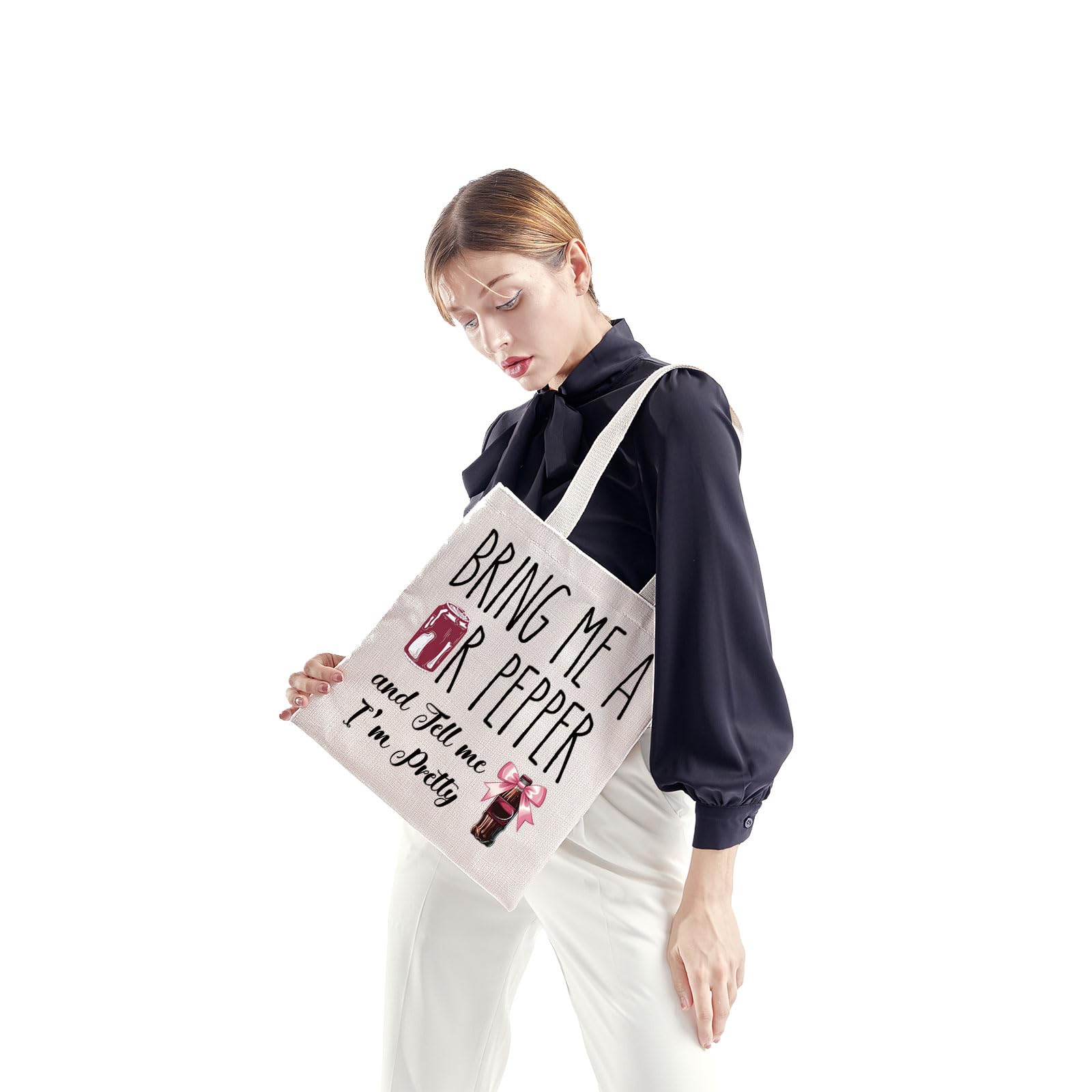 ZJXHPO Soda Tote Bag waterproof material in textured fabric.