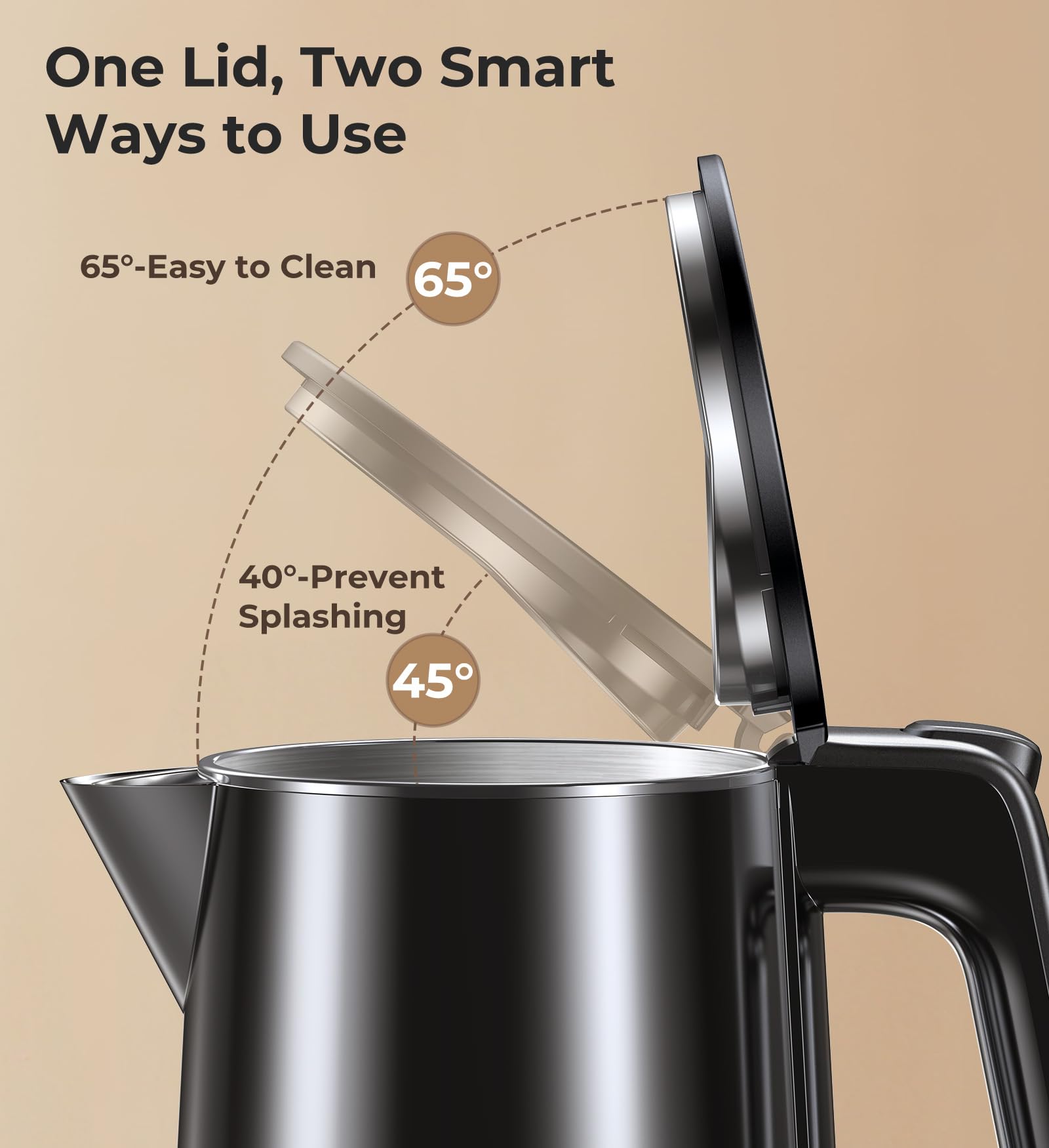 ZKBHOME electric kettle compact design fits small kitchens and home offices.