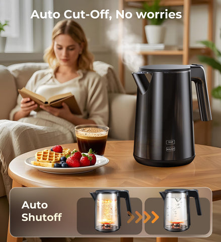 ZKBHOME electric kettle keep-warm indicator signaling four-hour warmth for refills.