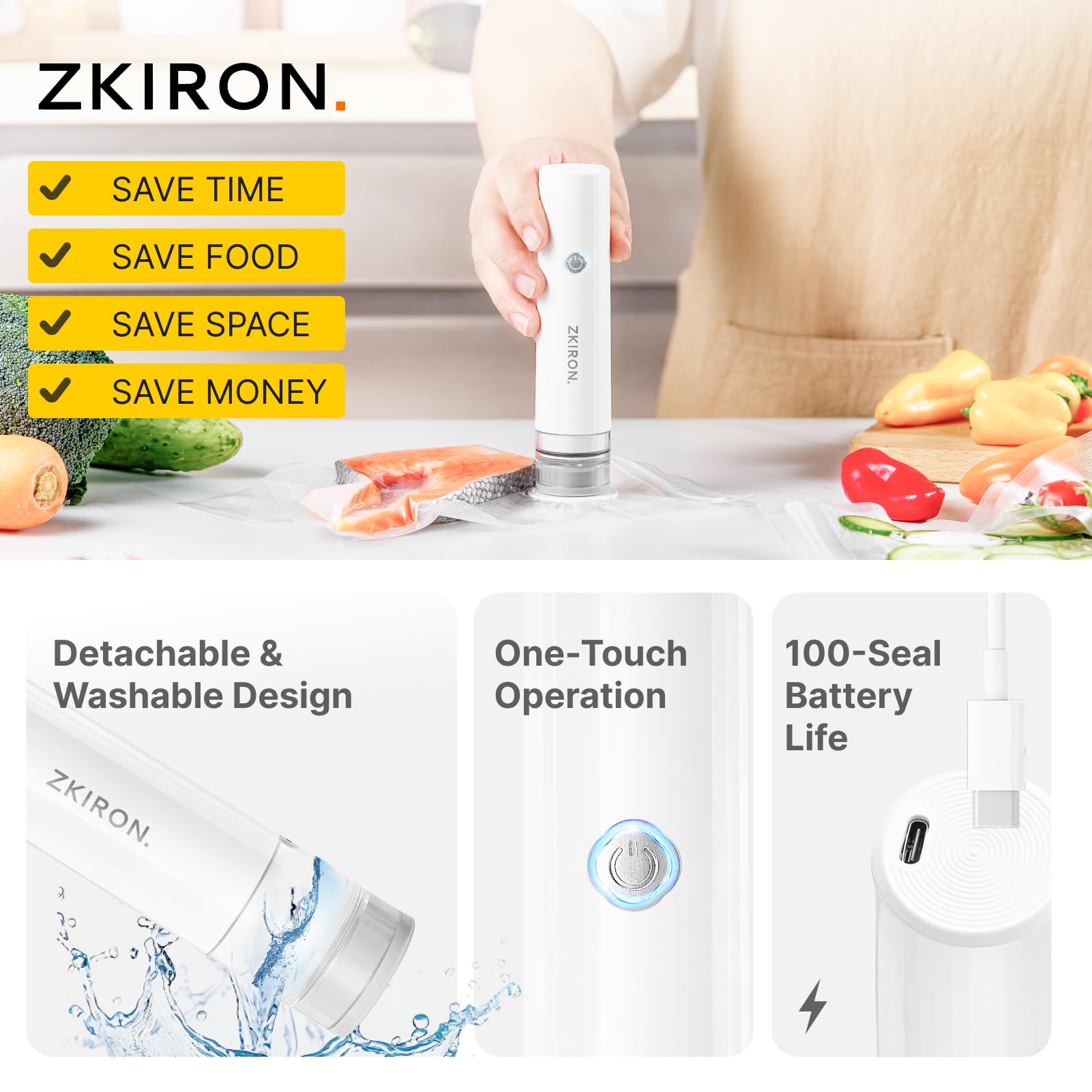 ZKIRON compact design portable for home, camping, or on-the-go meals.