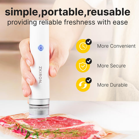 ZKIRON detachable suction head enables moisture monitoring during sealing.