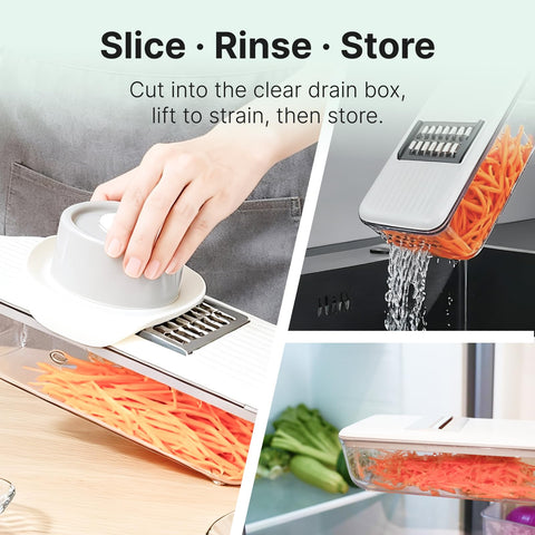 ZKIRON Mandoline Slicer long deck offers easier gliding and control
