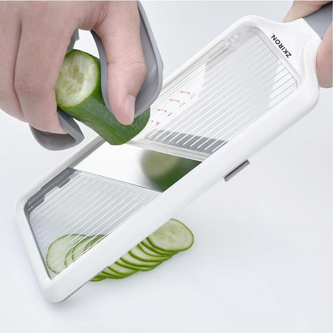 ZKIRON mandoline slicer secure grip for safer, stable slicing.