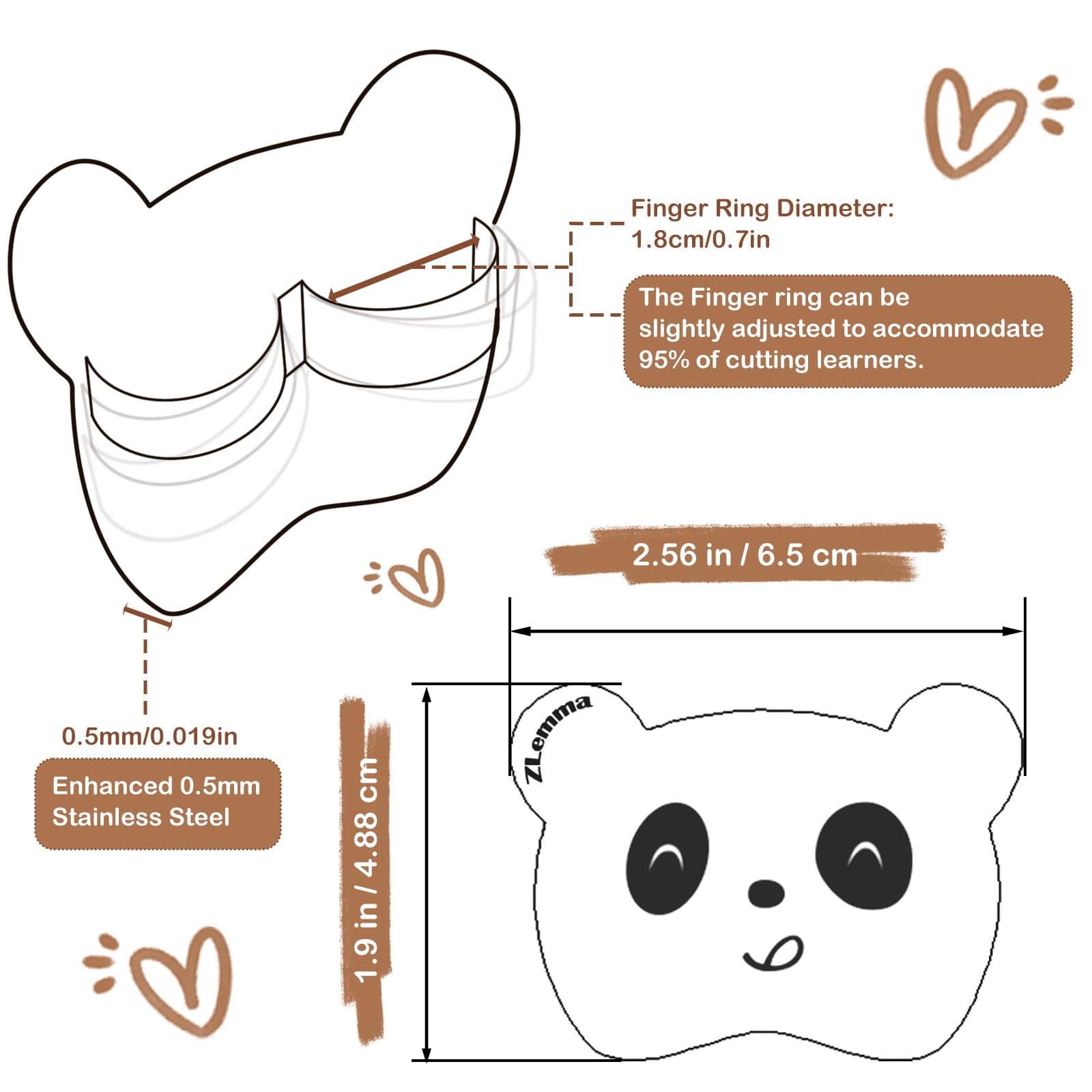 ZLemma Panda finger guards are made from premium stainless steel for durability
