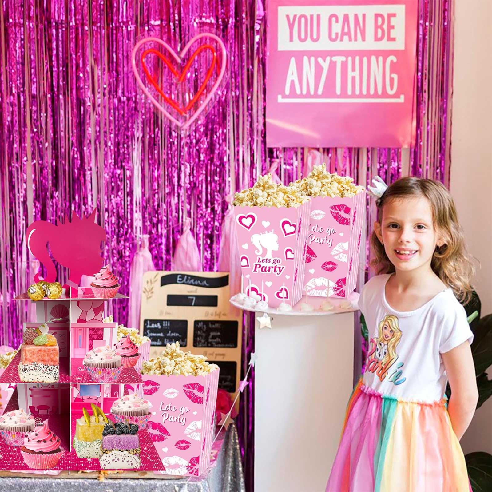 Zliisang Pink Princess Cupcake Stand assembly-ready presentation for events.