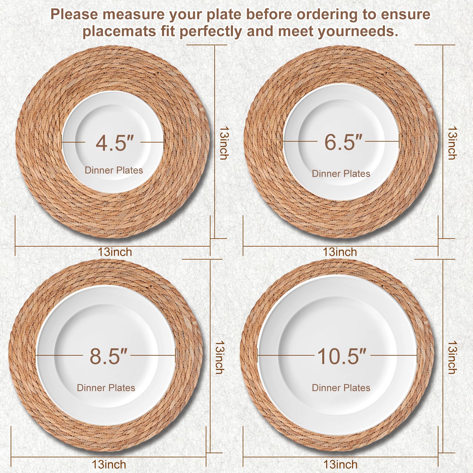 ZLMXXT jute braided chargers bring rustic warmth to meals