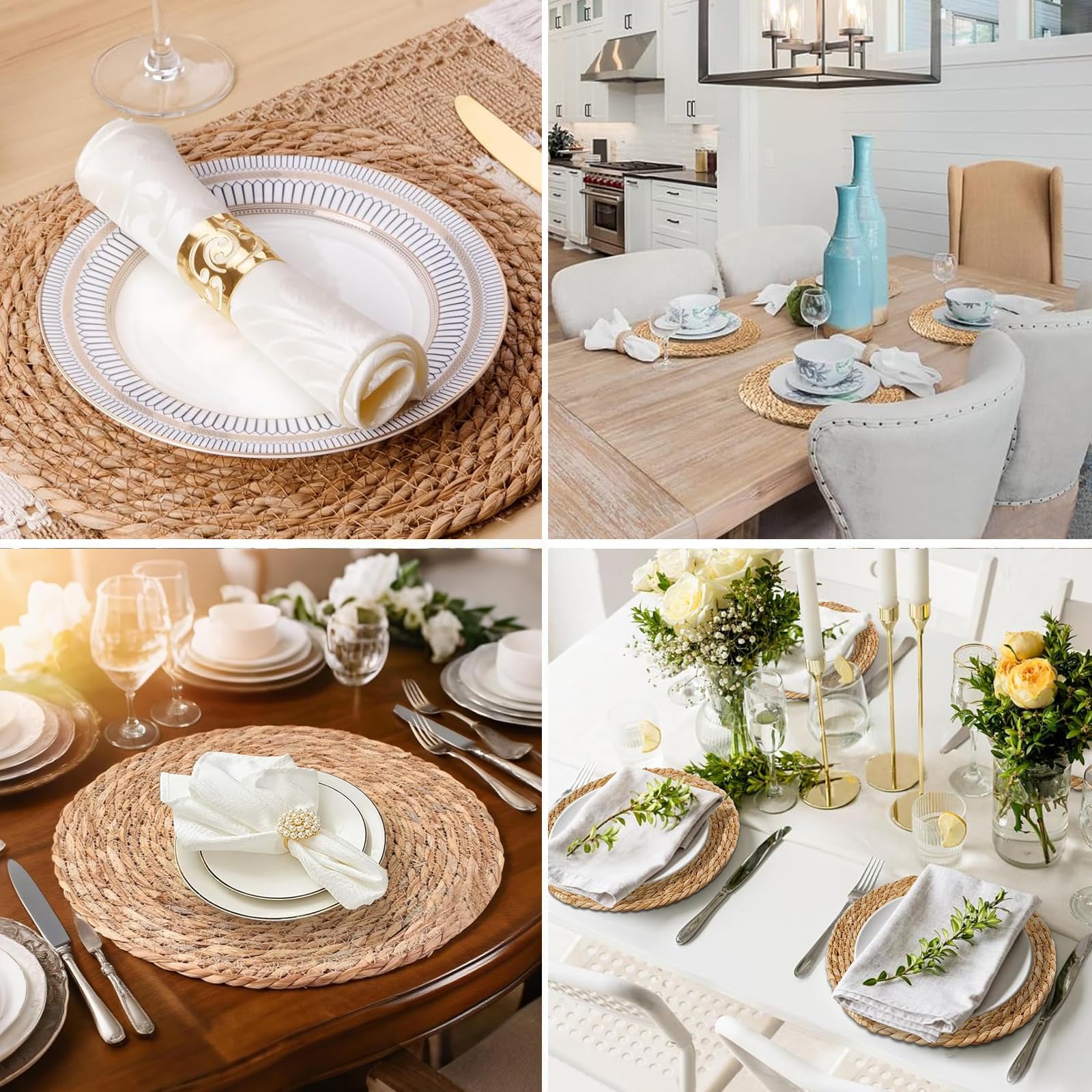 ZLMXXT rattan wicker table mats add boho charm for gatherings