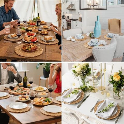 ZLMXXT woven texture detail elevates any table setting with elegance