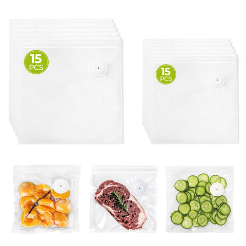 ZLTMYI reusable vacuum bags front view for organized fridge storage and freshness.