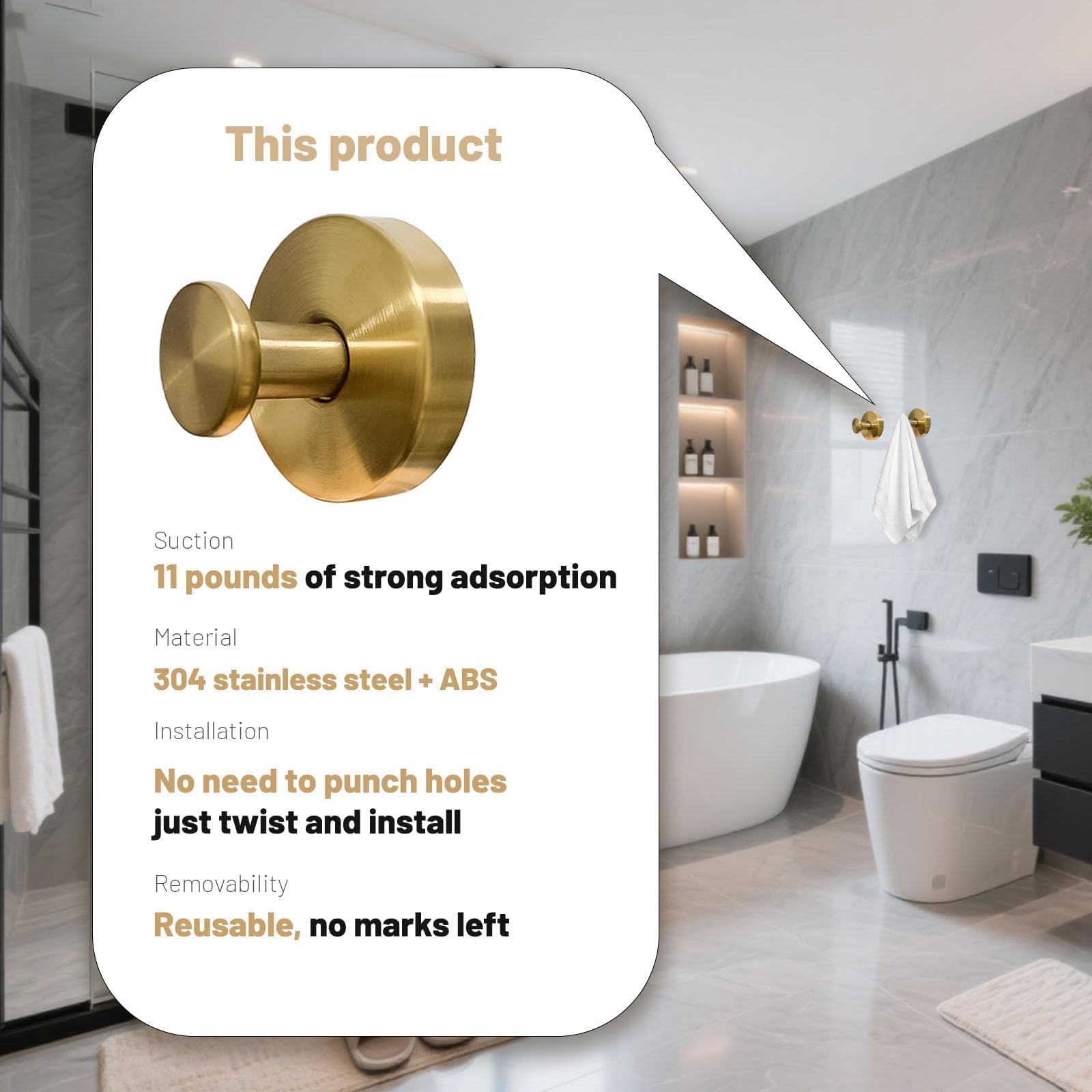 Zloeoa no-drill installation on tile or glass suits renters and homeowners.