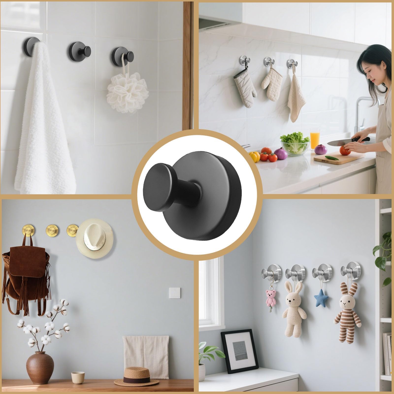 Zloeoa kitchen organization hooks save space while keeping utensils within reach.
