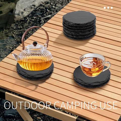 ZLOMD modern-design black slate coaster highlighting natural textures