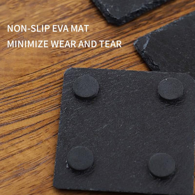 ZLOMD natural slate texture coaster for durable, stylish use