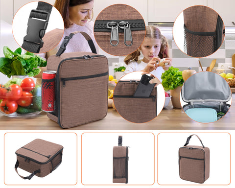 ZM-YOUTOO lunch box side profile shows slim footprint for bags and travel