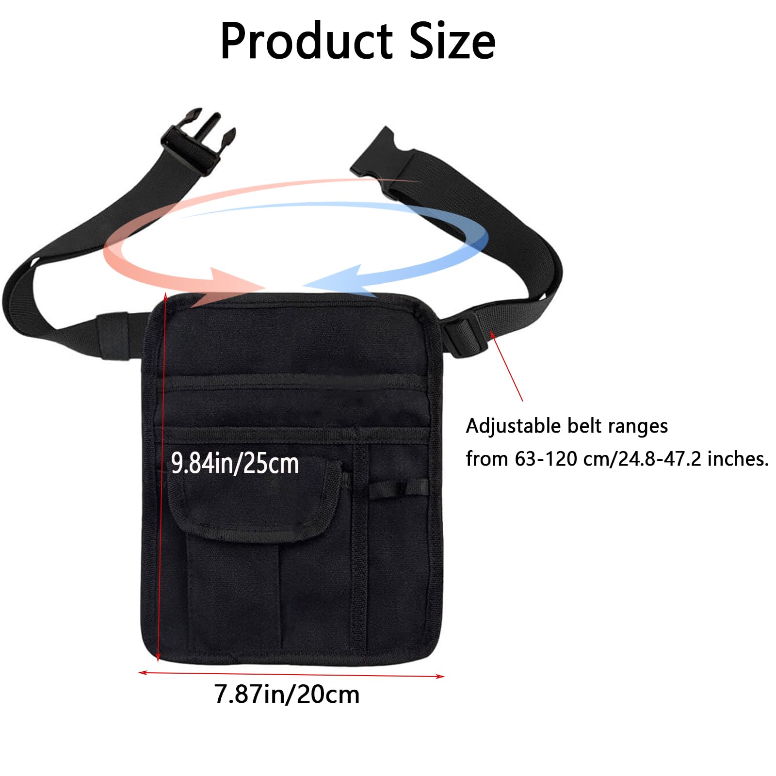 ZMD waist pouch with adjustable belt ensures a comfortable fit during long shifts.