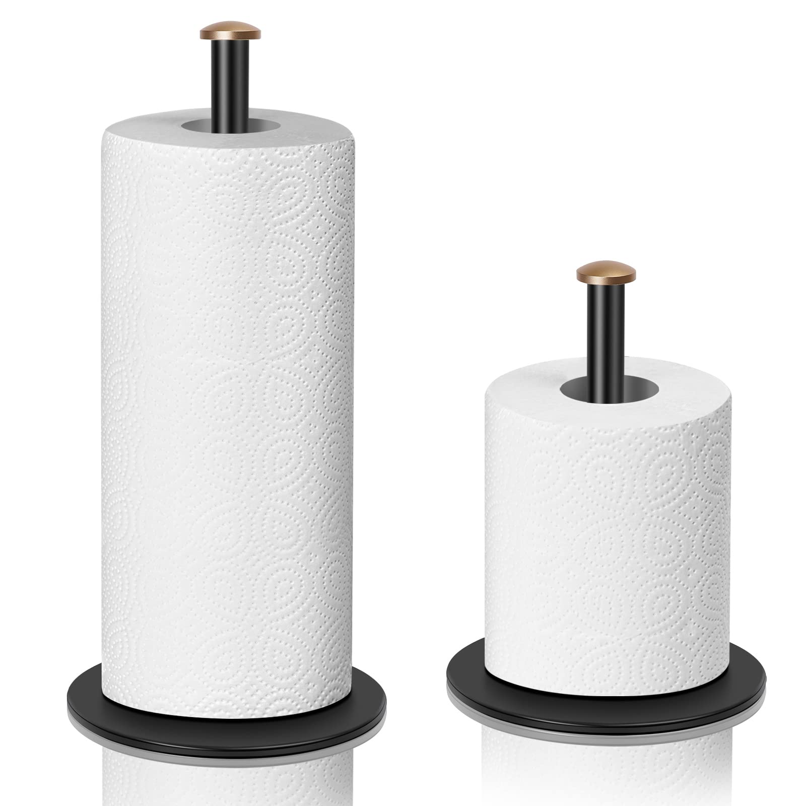 ZMGNND adjustable paper towel holder in matte black keeps counters tidy.