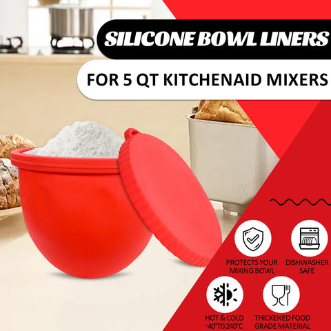 ZMJY black silicone liner in KitchenAid bowl reduces sticking