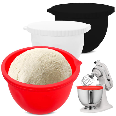 ZMJY red silicone liner in KitchenAid bowl for mess-free mixing