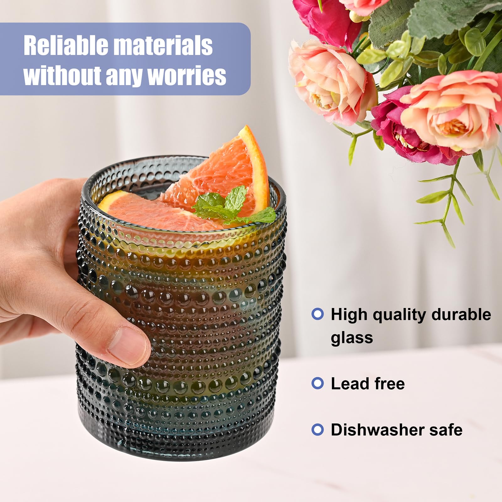 ZMOWIPDL blue-tinted tumbler ideal for water or juice with a vibrant touch