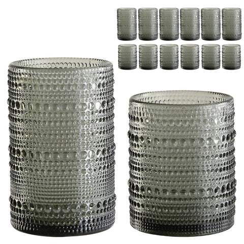 ZMOWIPDL vintage hobnail 12oz glass set for cocktails and water, comfortable grip.