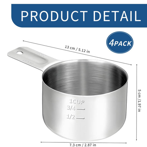 Zmpkhba 240 ml 1 cup measuring cup for precise metric and US measurements