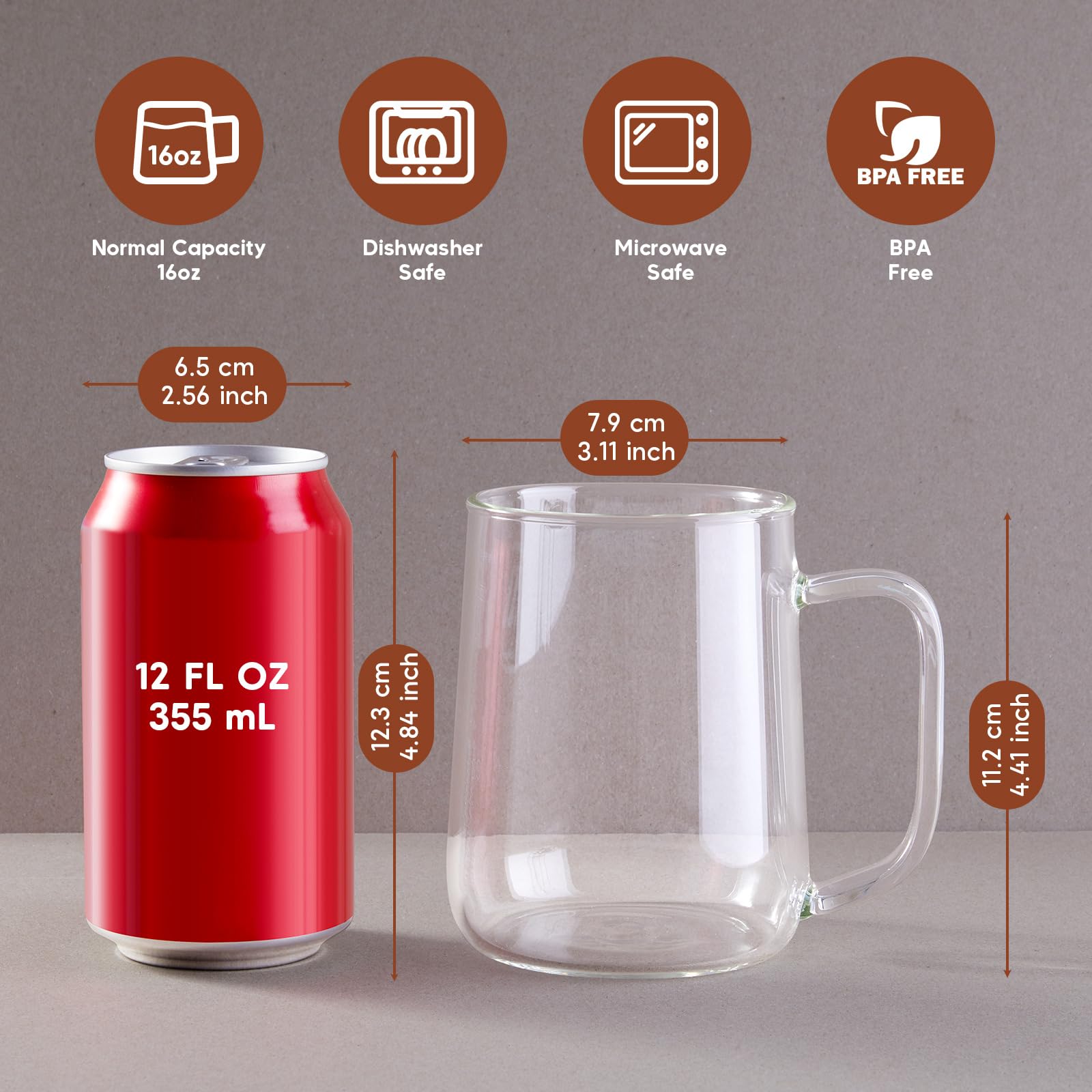 ZMZKKLL clear borosilicate glass mug ideal for hot or cold drinks