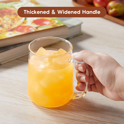 ZMZKKLL glass mug 16oz safe for hot or cold beverages.