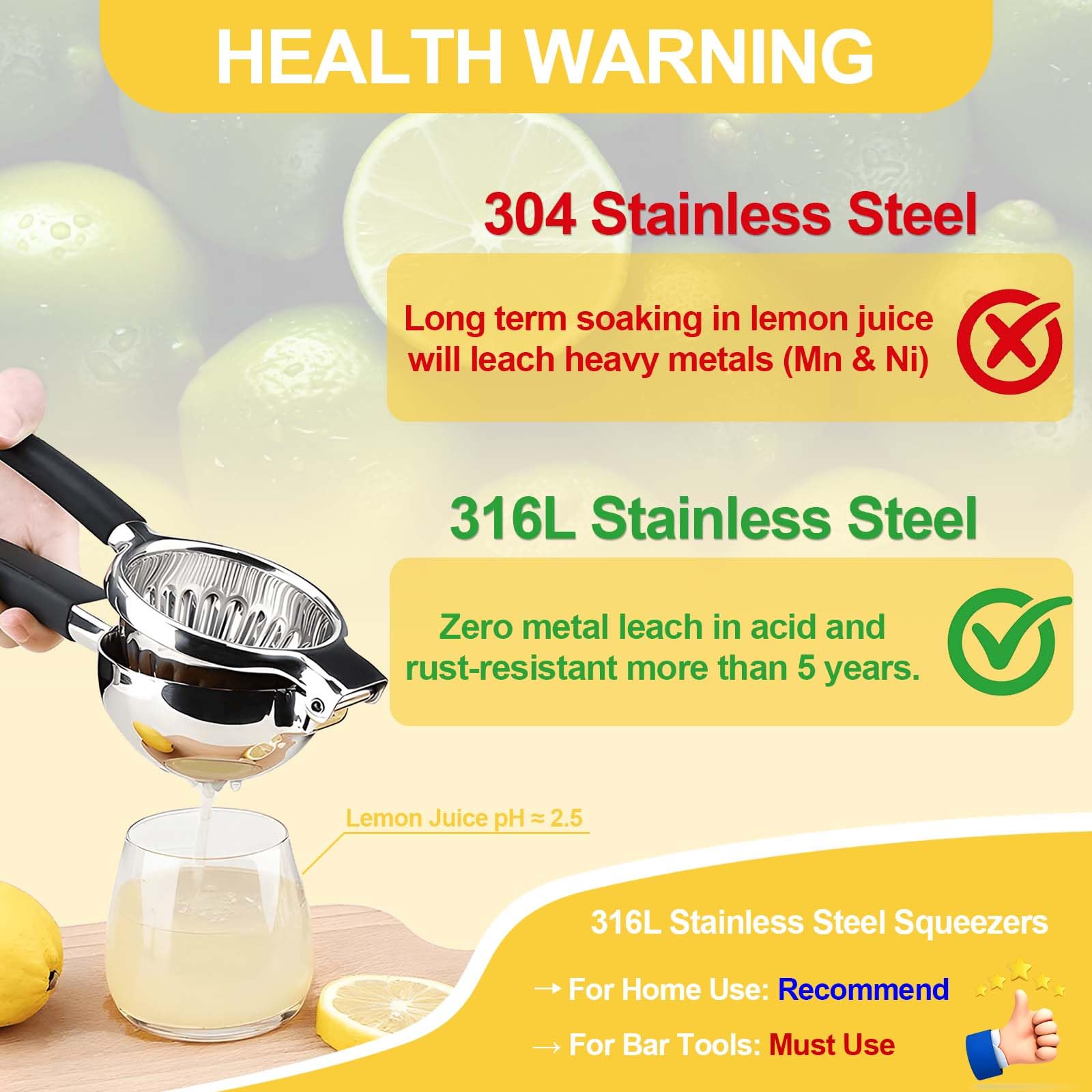 The ZNCZHZN Premium Lemon Squeezer handle grip offers non-slip comfort during heavy presses.