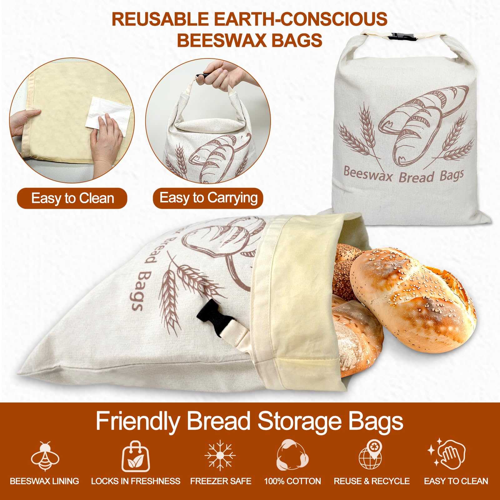 Zndsui breathable bread storage bag reduces waste while keeping crumb moist