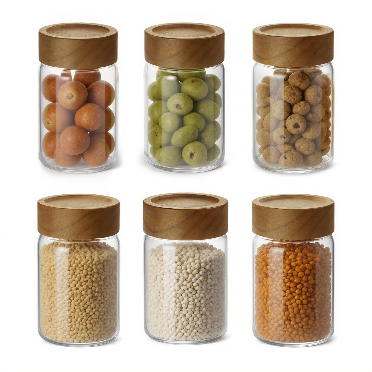 Zoaiirte 6pc mason jars with acacia lids for versatile storage and meal prep