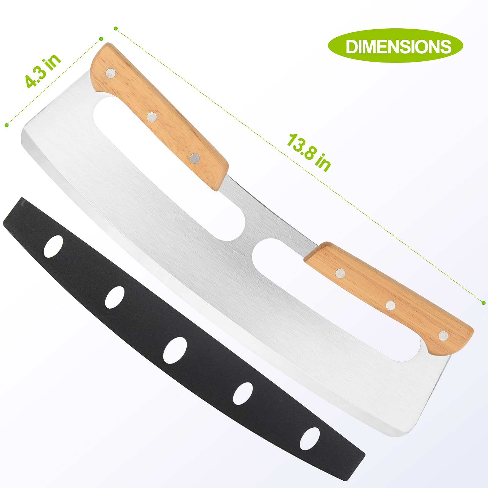 ZOCY 14-inch curved blade cuts large pizzas in one sweep.