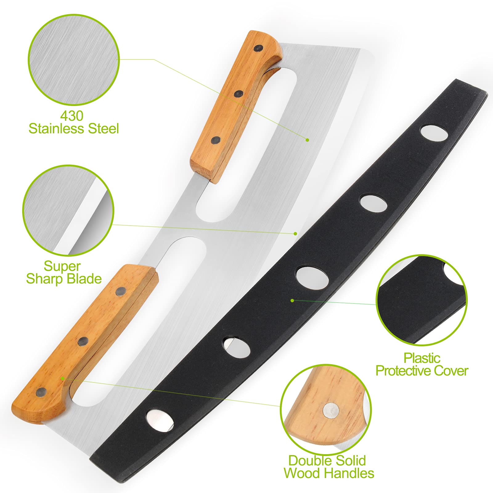 ZOCY ergonomic double wood handles reduce wrist fatigue.