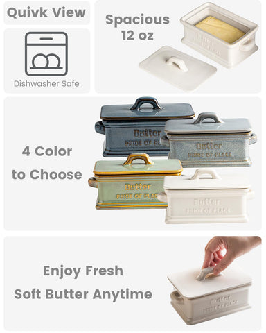 Zoeeker butter dish on countertop pairs modern style with practical storage