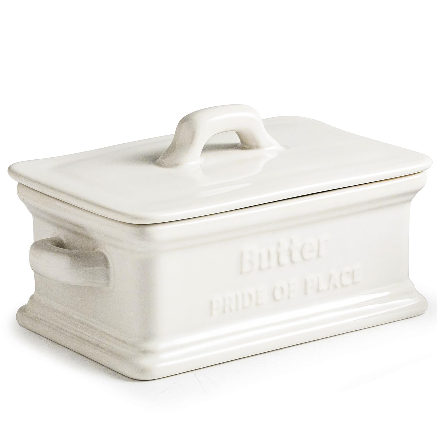 Zoeeker butter dish with lid on a clean counter preserves texture and freshness