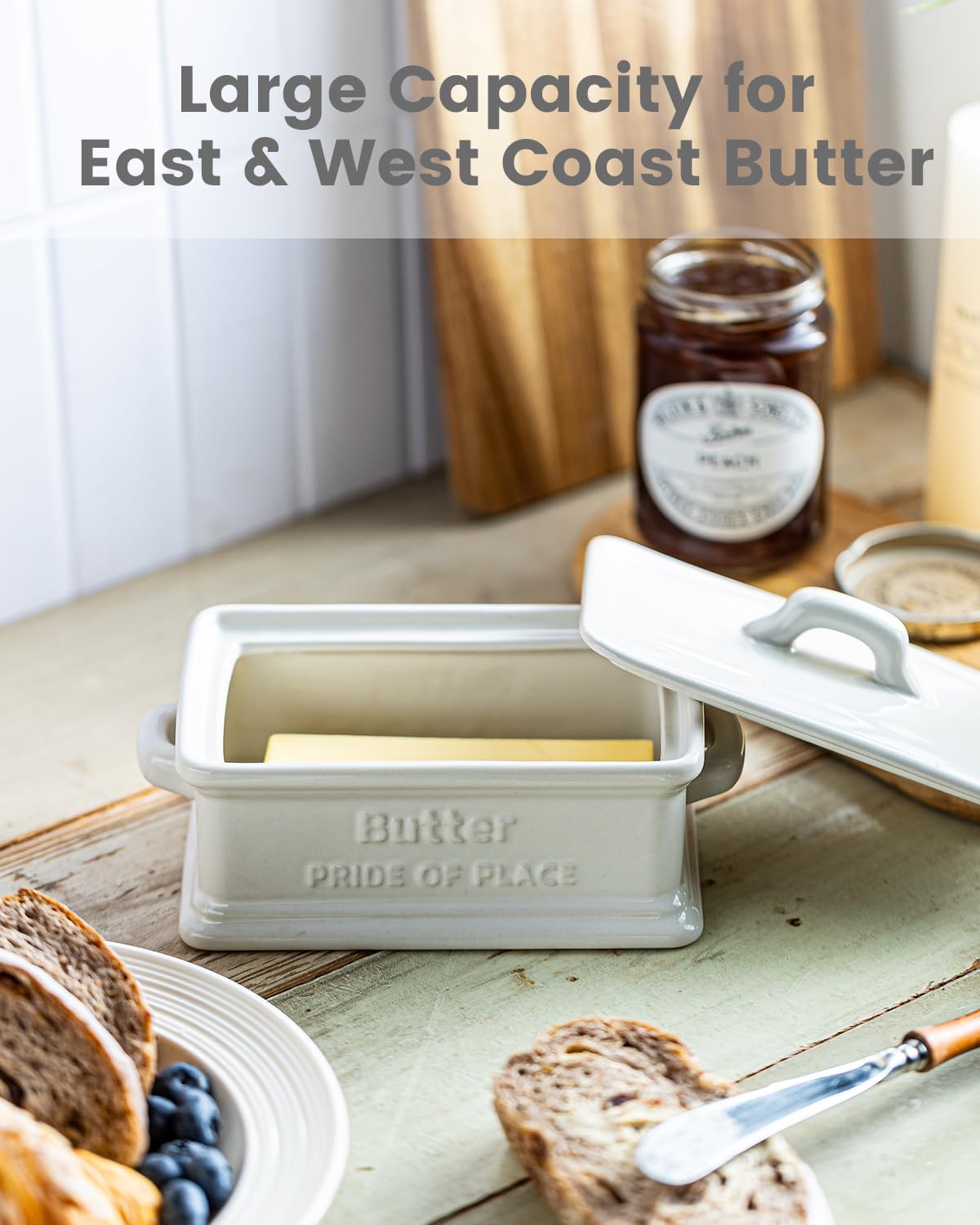 Zoeeker butter dish ready for soft butter for quick spreading