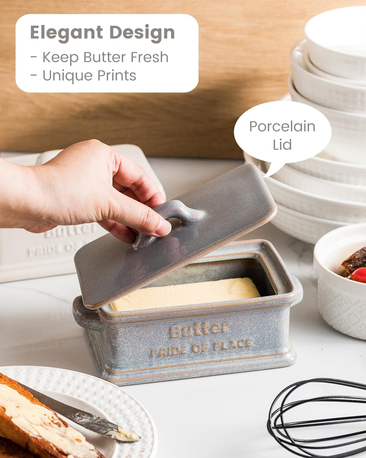 Zoeeker butter dish fits various butter types for daily kitchen versatility.