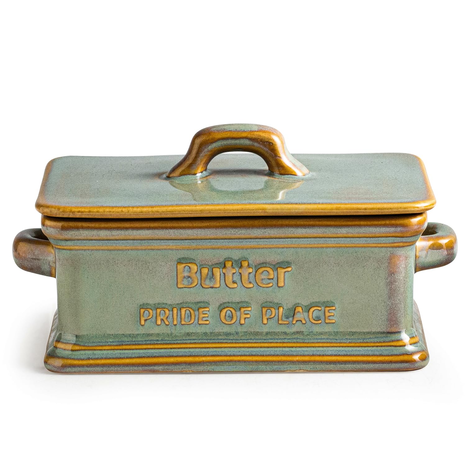 Zoeeker butter dish with lid on countertop keeps butter fresh and ready to use