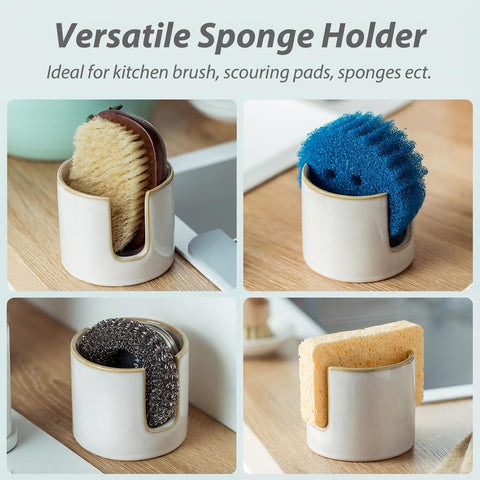 Zoeeker compact sink caddy holds soap and small scrubbers.