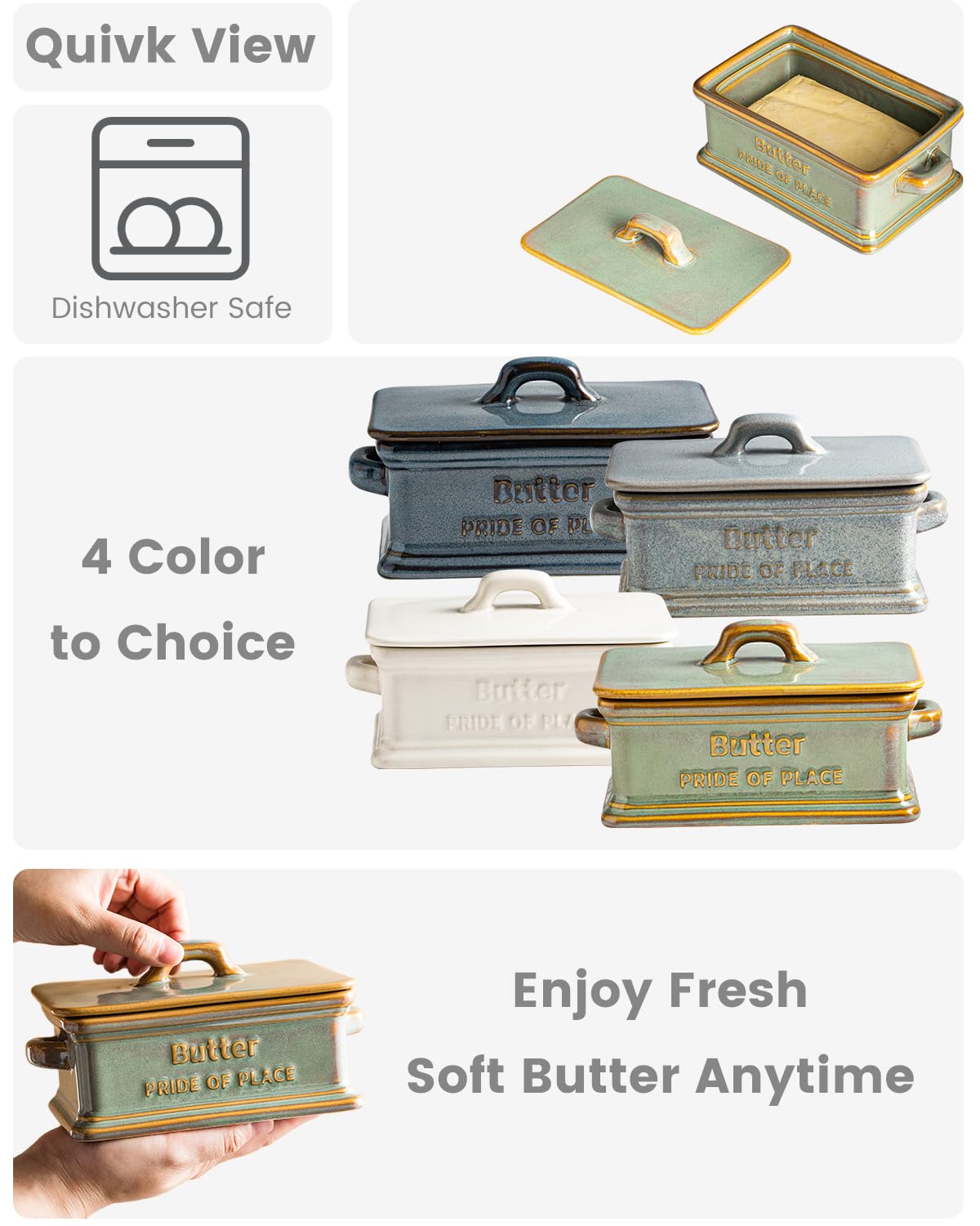 Zoeeker dustproof lid protects butter, helping maintain freshness during daily use