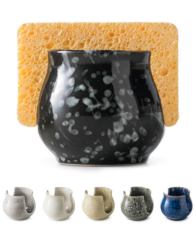 Zoeeker ceramic sponge holder for kitchen sink keeps sponges tidy and accessible