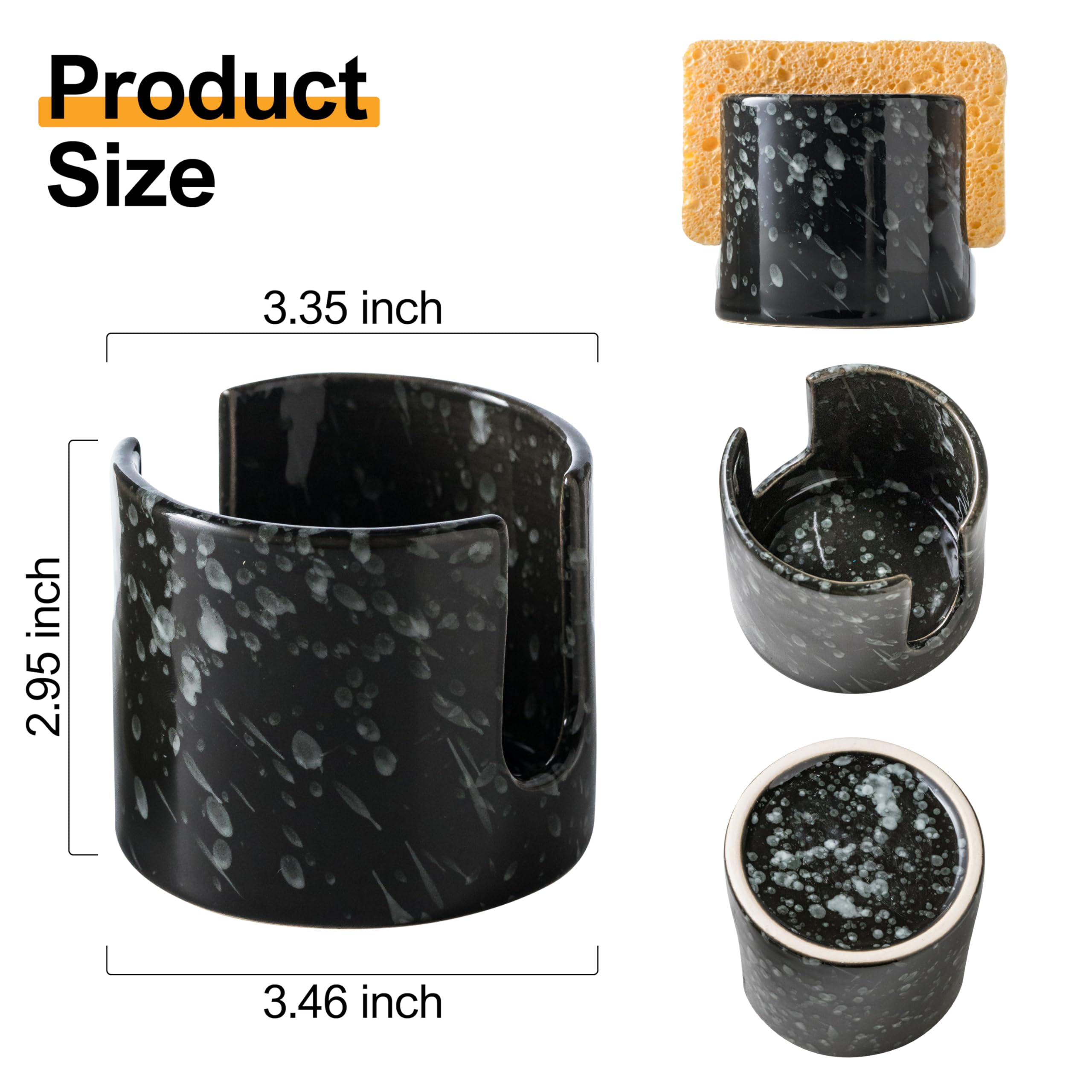 Zoeeker sponge holder compact 3x3.4 inches for small spaces.