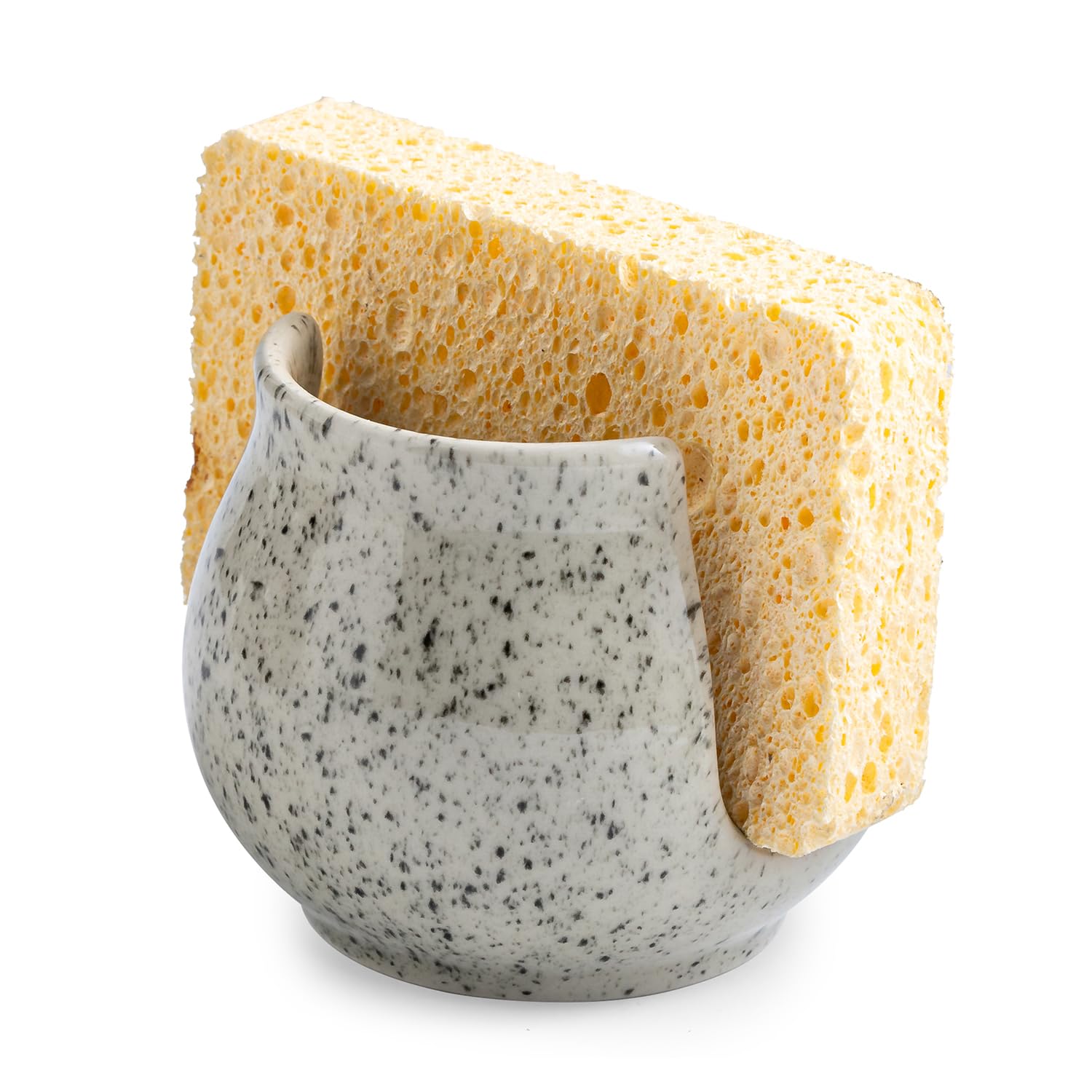 Zoeeker ceramic sponge holder for kitchen sink keeps sponges neatly organized and dry