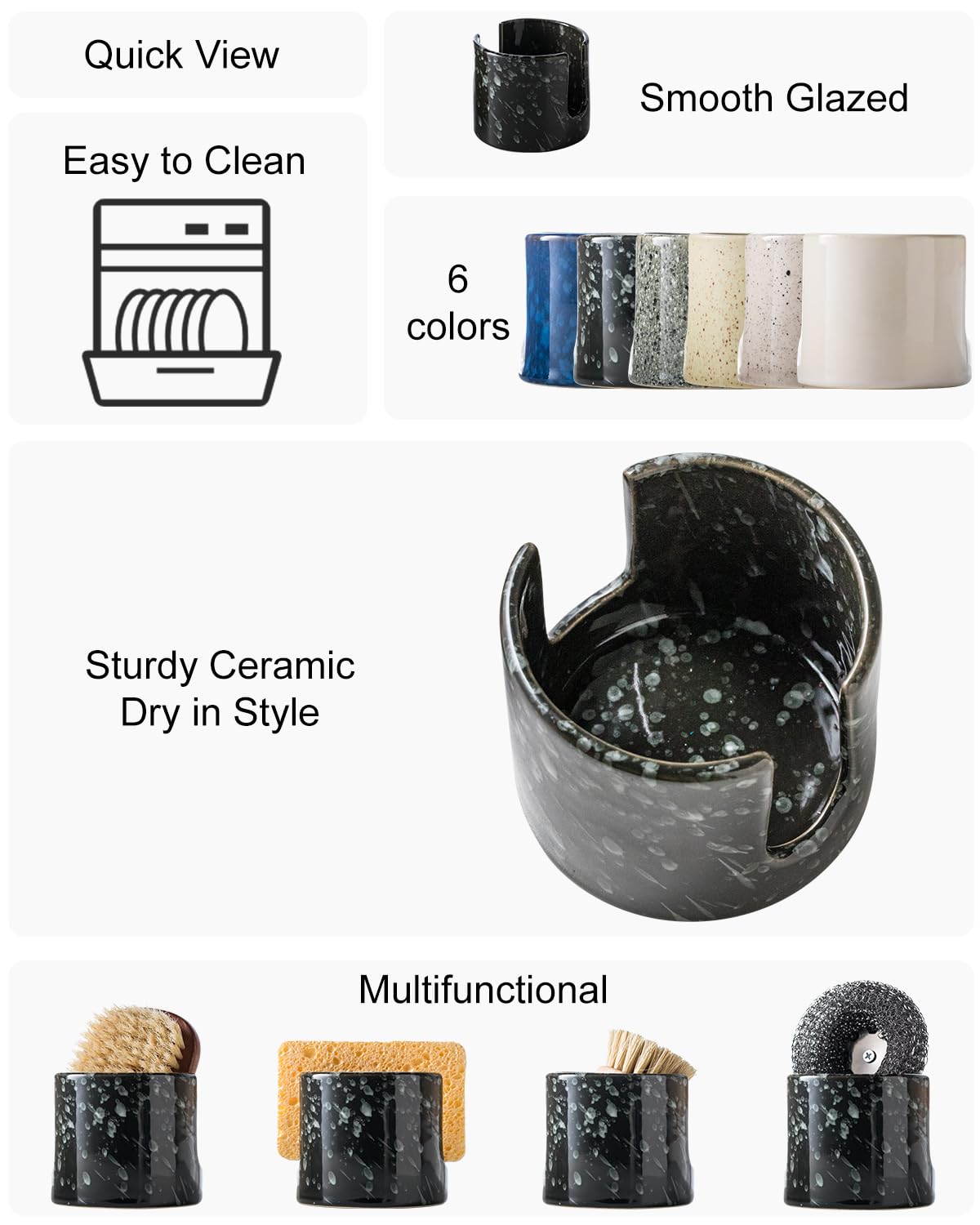 Zoeeker sponge holder lightweight and movable for flexible placement.