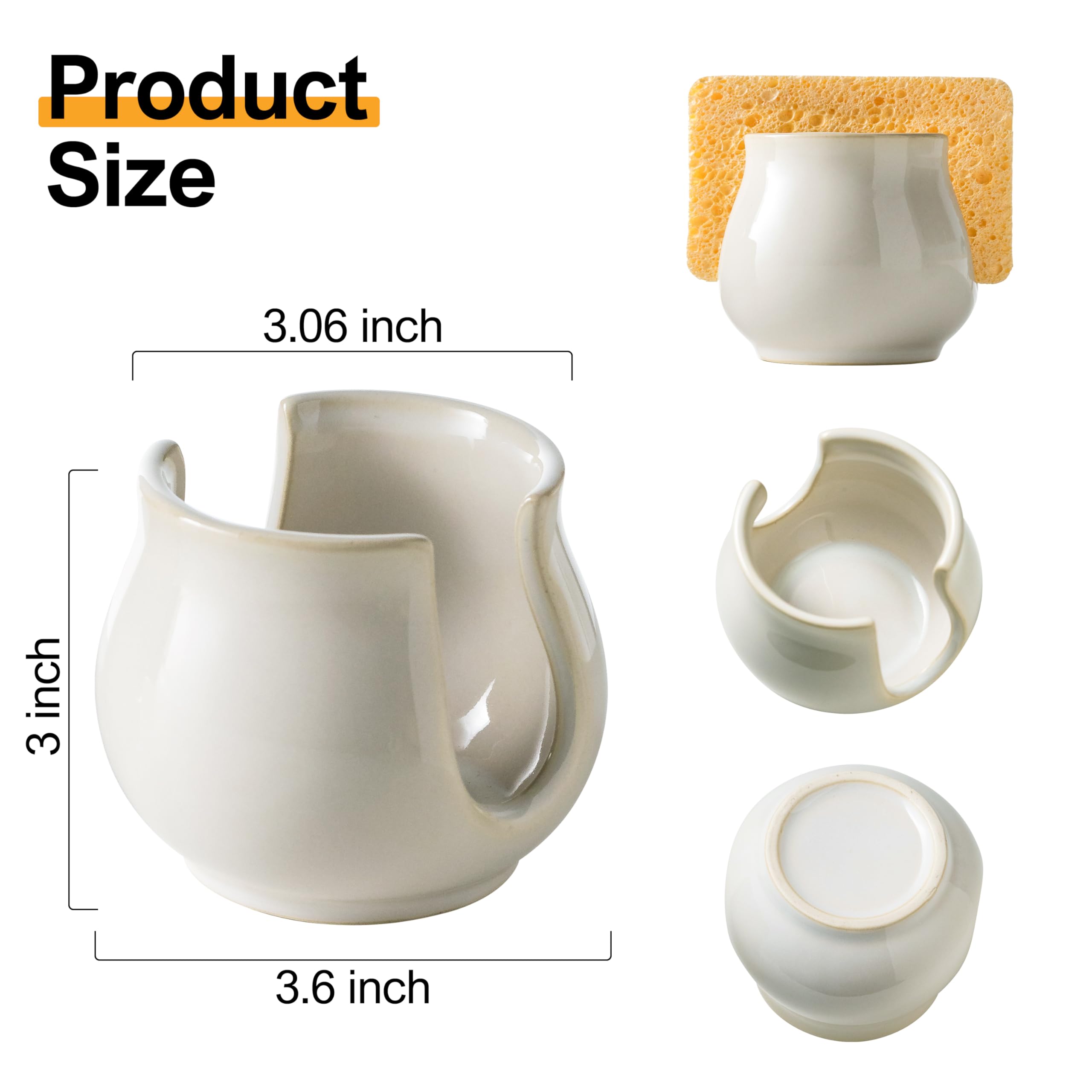 Zoeeker sponge holder shows slot for dish brushes for easy access.