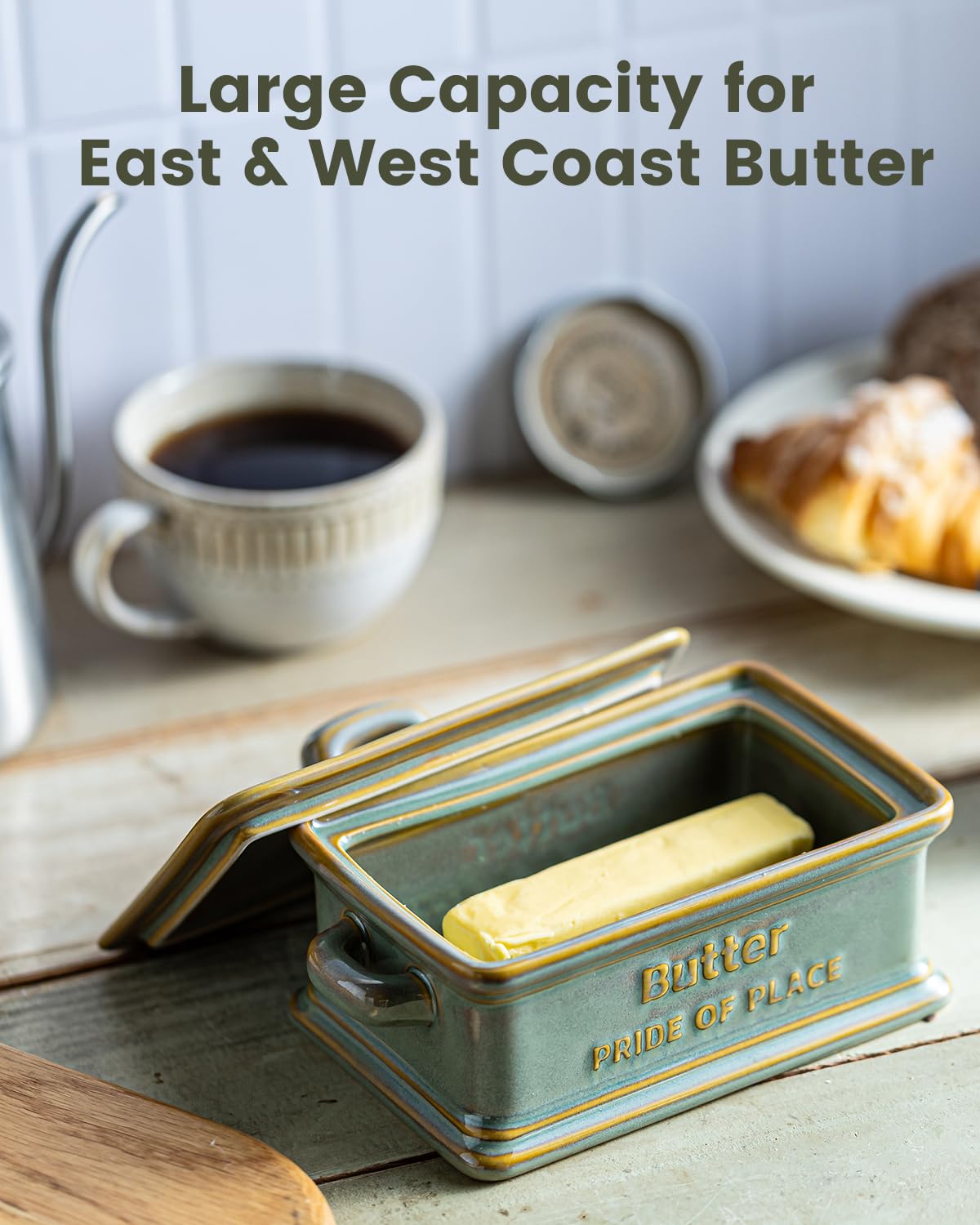 Zoeeker west/east coast butter dish illustrates versatile storage on the counter