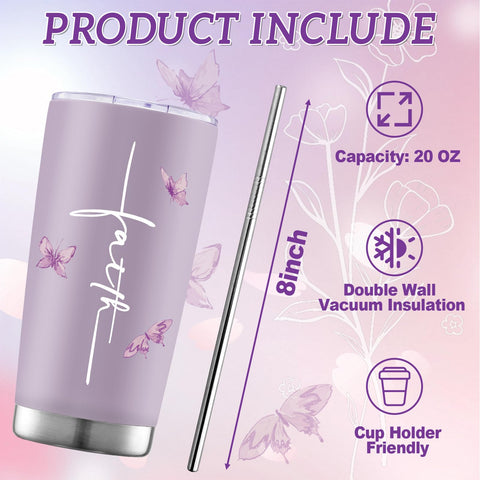 ZOIIWA Bible verse tumbler, purple design, ideal for faith-inspired daily reminders.