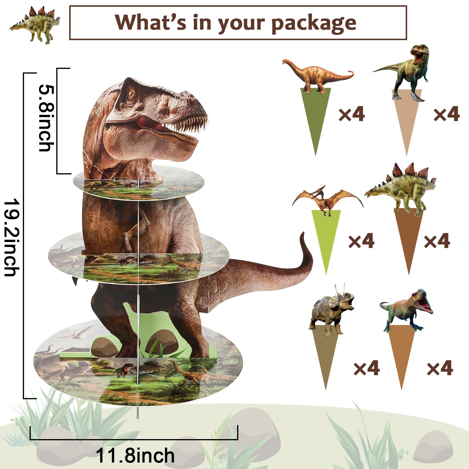 ZOIIWA 24 dinosaur toppers collection adds playful variety to desserts
